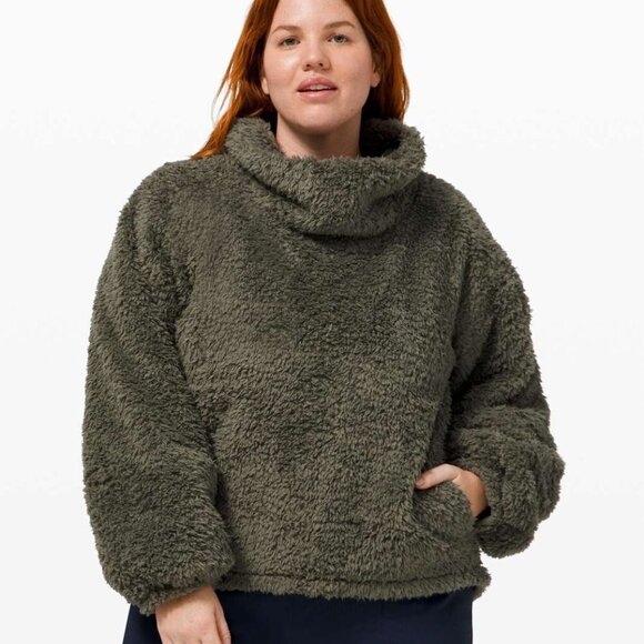 Lululemon Warm Restore Sherpa Pullover Army Green L/XL - Picture 1 of 11
